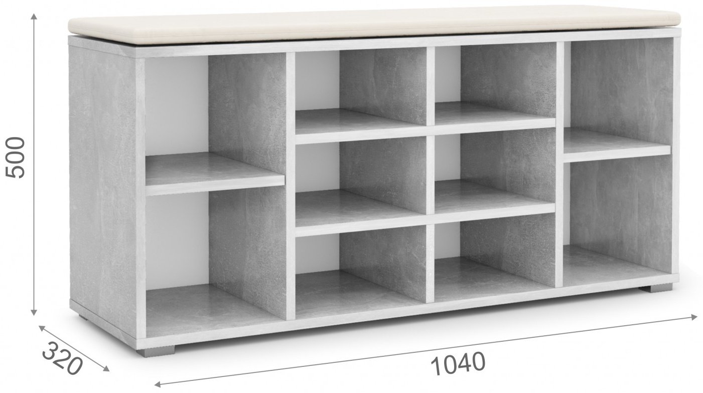 Тумба для обуви DOMA 104x32x50 см, ЛДСП купить,NaN