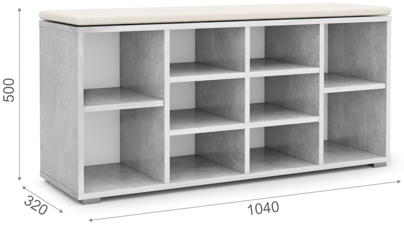 Тумба для обуви DOMA 104x32x50 см, ЛДСП купить,NaN