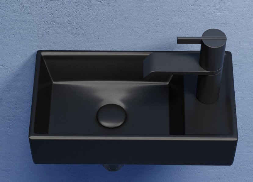 Раковина Ceramicanova CN6051LMB подвесная прямоугольная 40.7, санфарфор