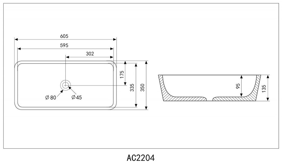 Раковина Abber Rechteck AC2204 накладная прямоугольная 60.5х60.5 мм, фаянс купить,79890