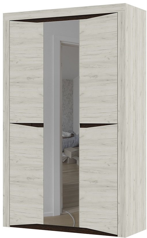Распашной шкаф DOMA Распашной шкаф POLA 4D 8181, 137.6x220х53.2 см, белый, серый купить,NaN