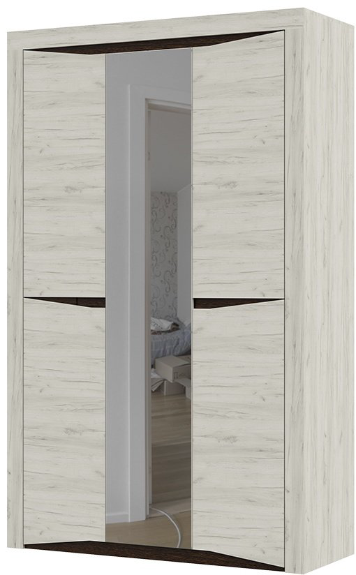 Распашной шкаф DOMA Распашной шкаф POLA 4D 8181, 137.6x220х53.2 см, белый, серый купить,NaN