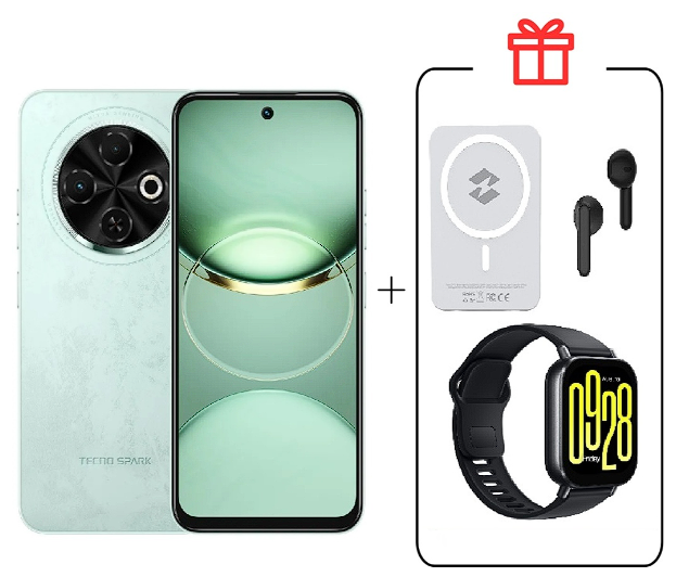 Смартфон Tecno Spark 30C 4/128Gb Magic Skin Green +Подарок купить,NaN
