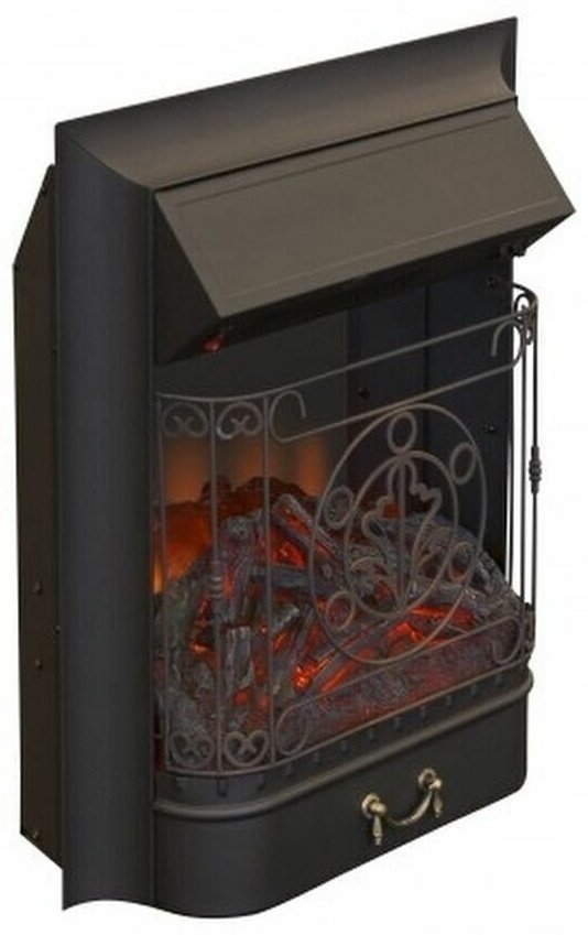 Электрокамин Real Flame напольный Corfino WT с очагом Majestic Lux Black