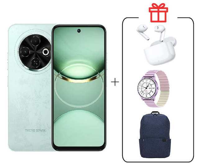 Смартфон Tecno Spark 30C 4/128Gb Magic Skin Green +Подарок купить,NaN