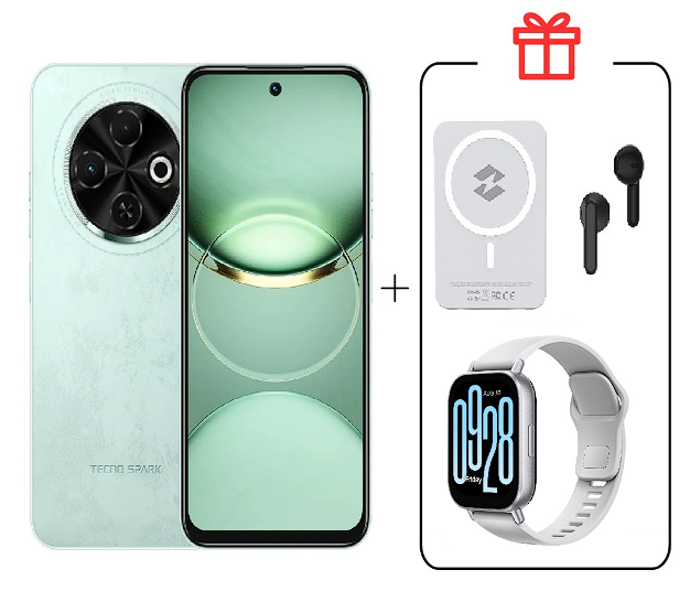 Смартфон Tecno Spark 30C 4/128Gb Magic Skin Green +Подарок купить,NaN