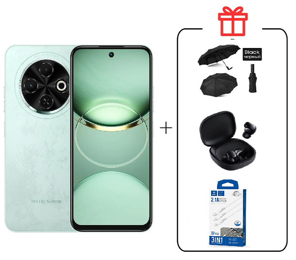 Смартфон Tecno Spark 30C 4/128Gb Magic Skin Green +Подарок купить,NaN