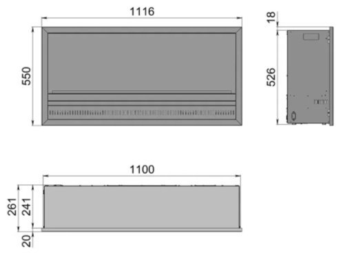 Электрокамин Schones Feuer встроенный Hugo 1000 &#43; Blue Effect Flame