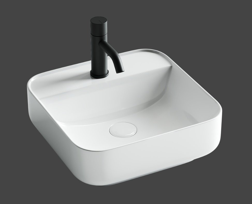 Раковина Ceramicanova CN5014 накладная квадратная 39, санфарфор