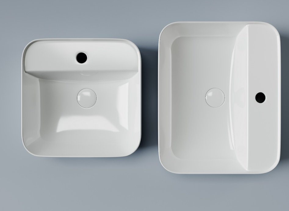 Раковина Ceramicanova CN5014 накладная квадратная 39, санфарфор