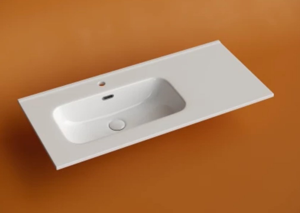 Раковина Ceramicanova CN7003L накладная прямоугольная 101, санфарфор