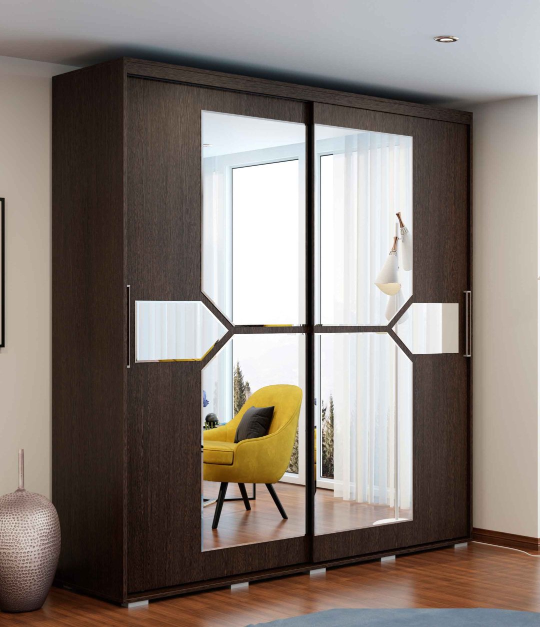 Шкаф-купе DOMA KR-4 551566, 196.2x217.7х59.1 см, коричневый купить,NaN