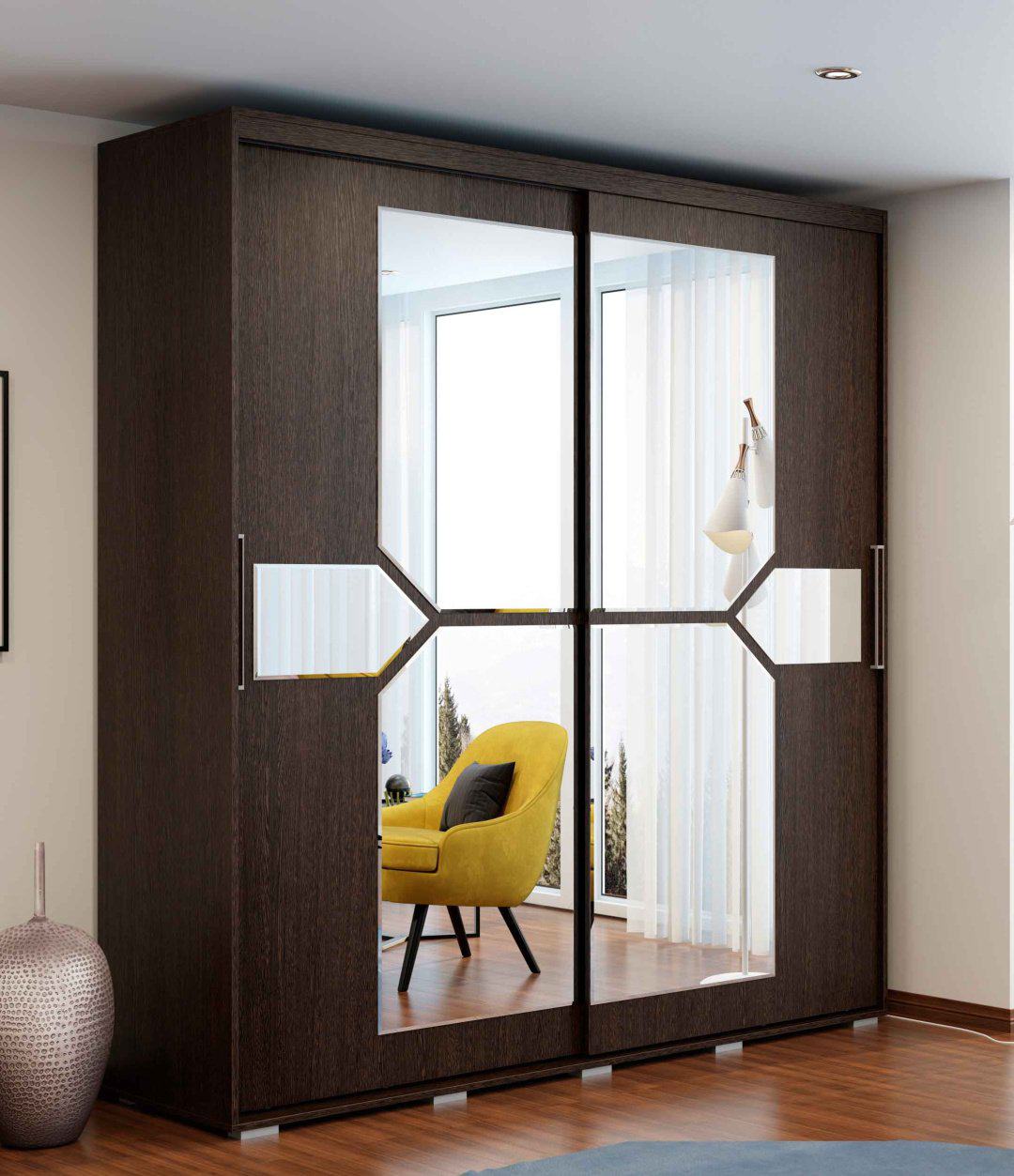 Шкаф-купе DOMA KR-4 551566, 196.2x217.7х59.1 см, коричневый купить,NaN