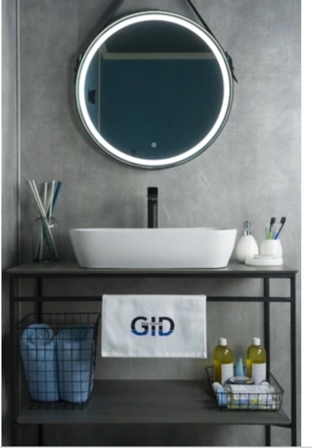 Раковина GID-ceramic N9217 накладная прямоугольная 61, керамика