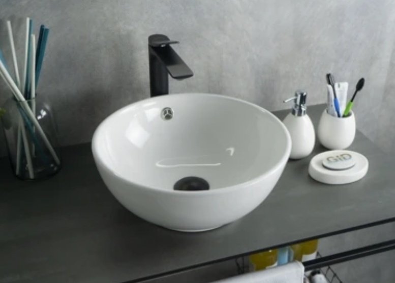 Раковина GID-ceramic N9002 накладная круглая 38, керамика