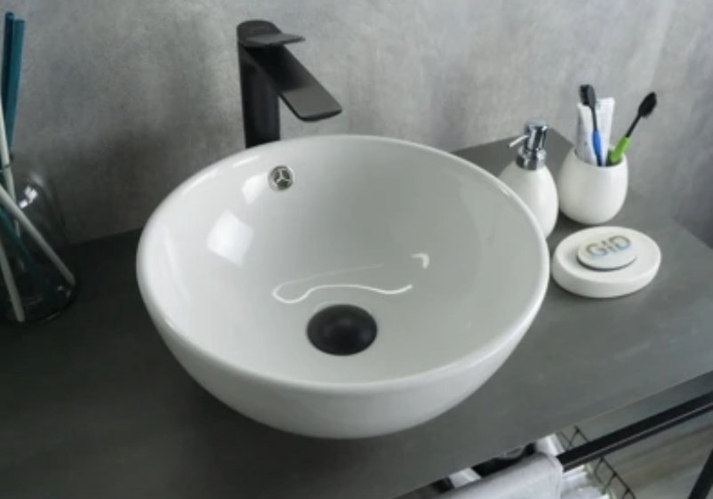 Раковина GID-ceramic N9002 накладная круглая 38, керамика купить,50093