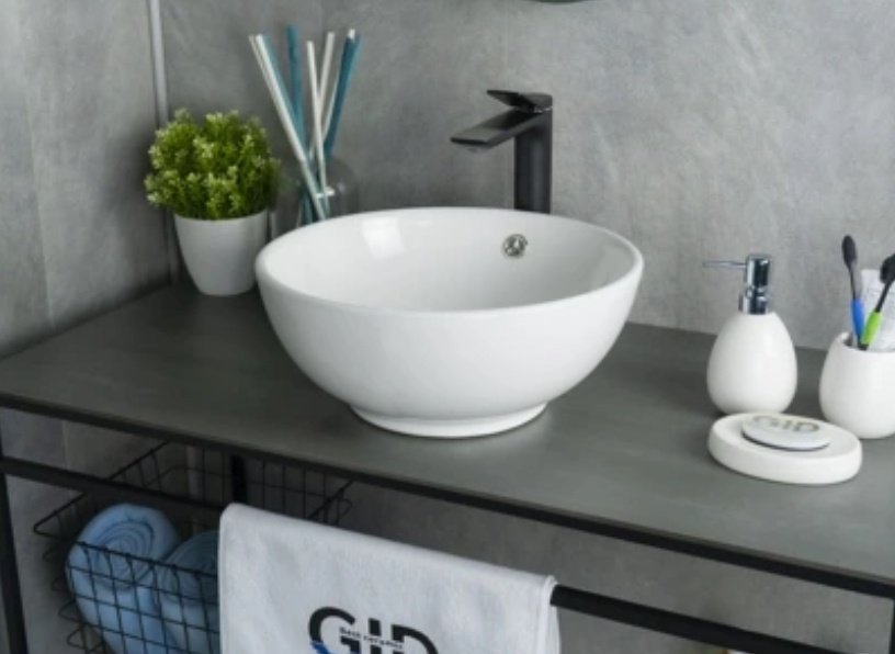 Раковина GID-ceramic N9002 накладная круглая 38, керамика