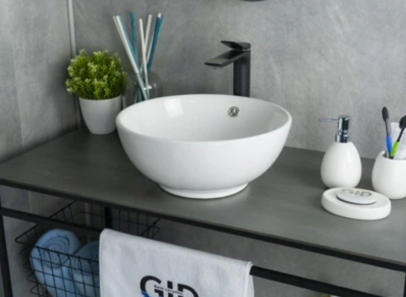 Раковина GID-ceramic N9002 накладная круглая 38, керамика купить,50093
