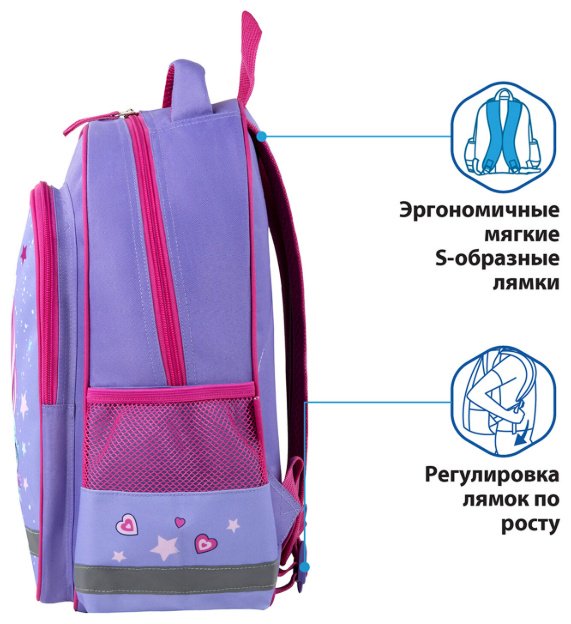 Рюкзак Пифагор полиэстер сиреневый купить,NaN