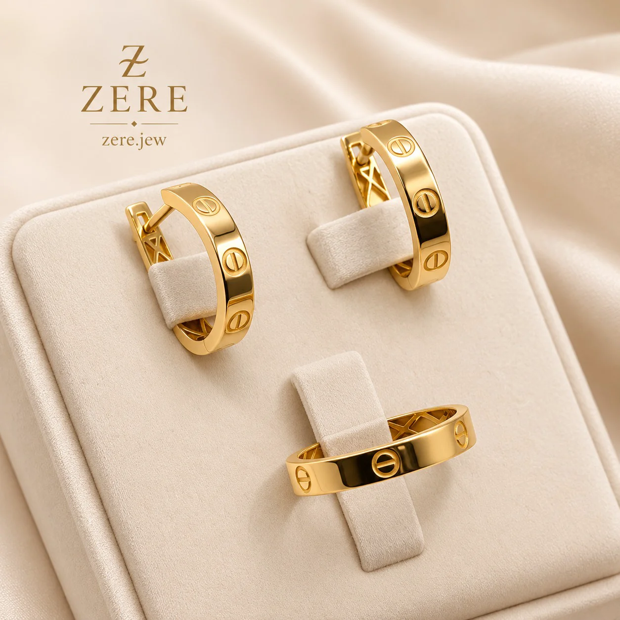 Комплект Zere кольцо и серьги  Вес 5.54 гр Размер 18.5 купить,456050