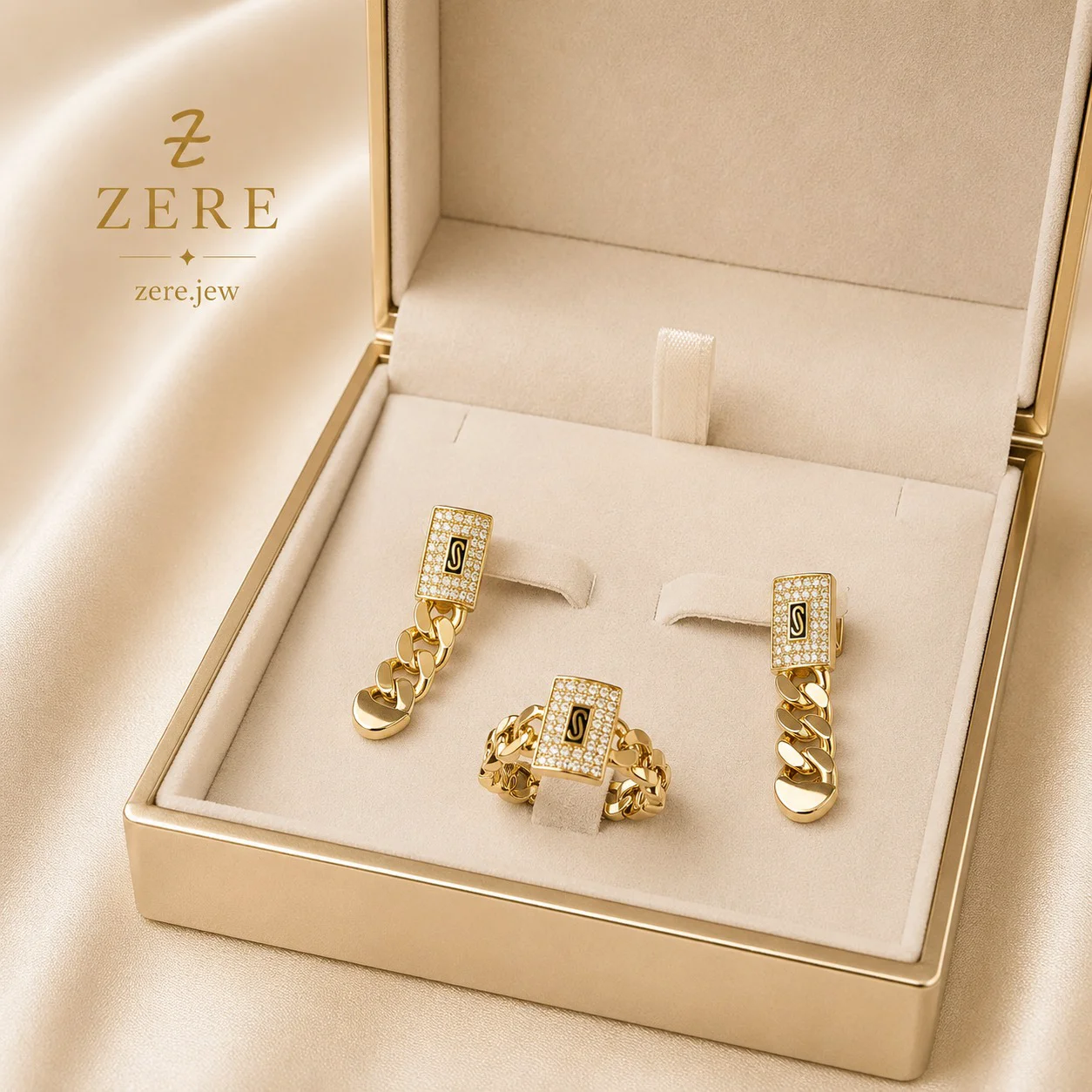 Комплект Zere кольцо и серьги 8.63гр 18р купить,710990