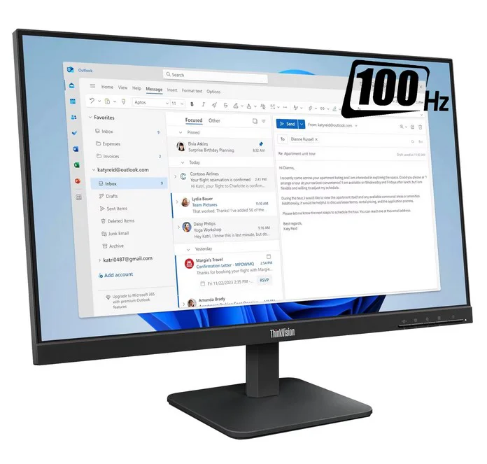 Монитор Lenovo ThinkVision S24-4e 23.8" 64B5KAR1EU Raven Black