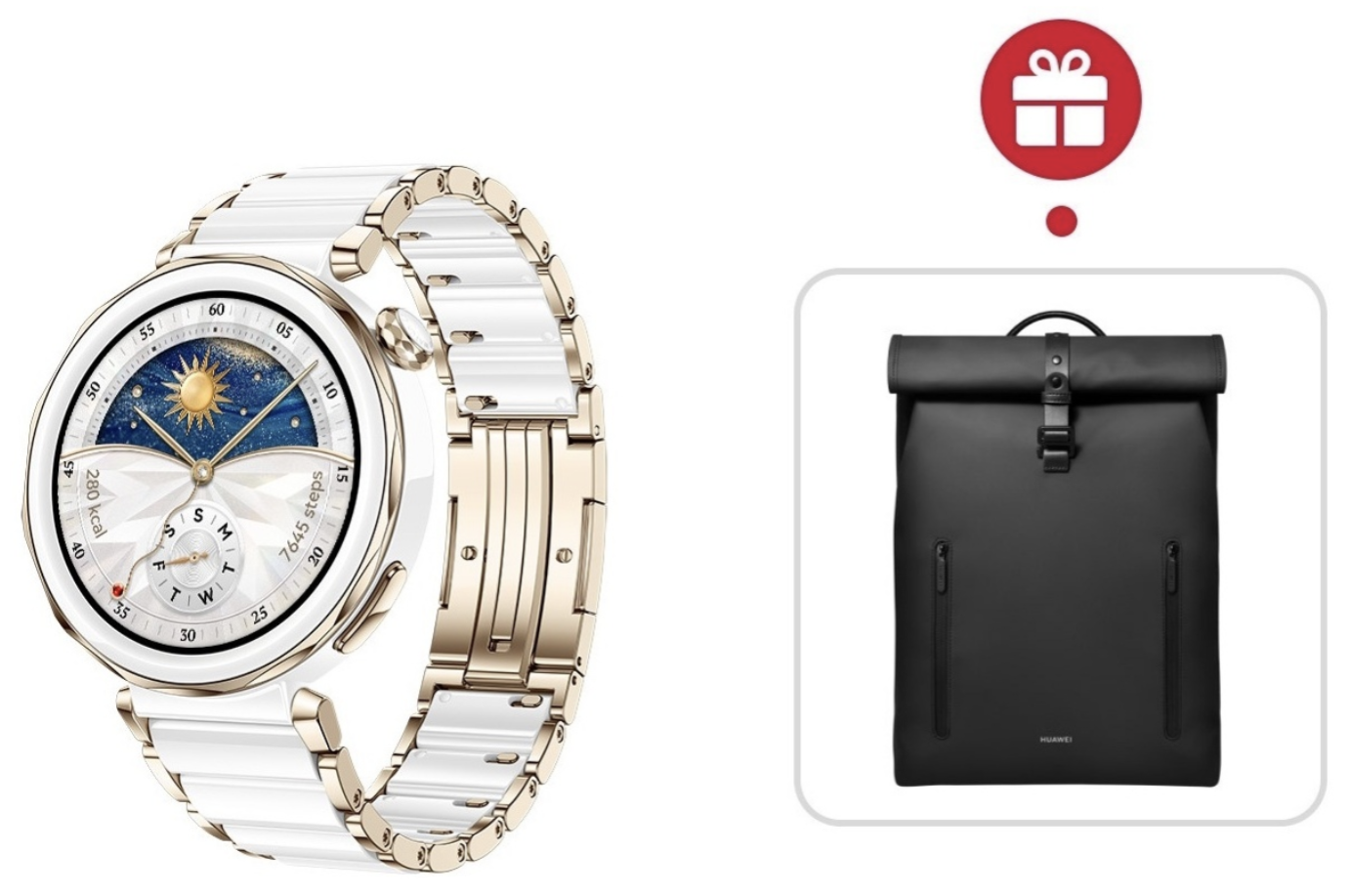 Смарт-часы Huawei Watch GT 5 Pro 42 мм золотистый-белый + подарок