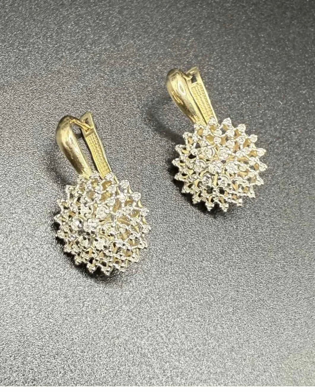 Серьги Luxrai бриллиант желтое золото 585 купить,NaN
