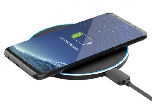 Беспроводное зарядное устройство Olmio Quick Charge 10W черное купить,0