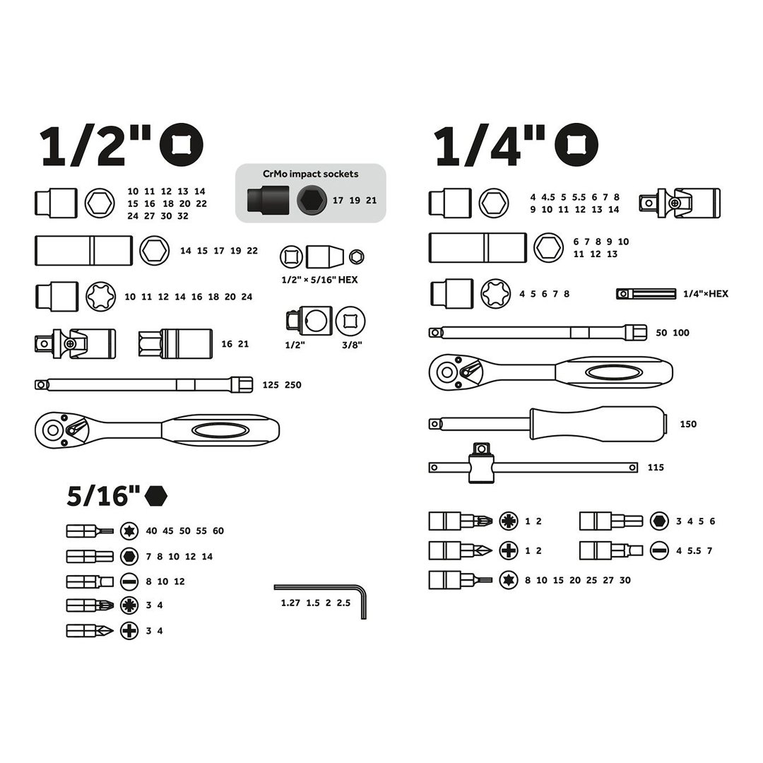 Набор головок и бит Pro-Startul Le Mans PRO-110L купить,NaN