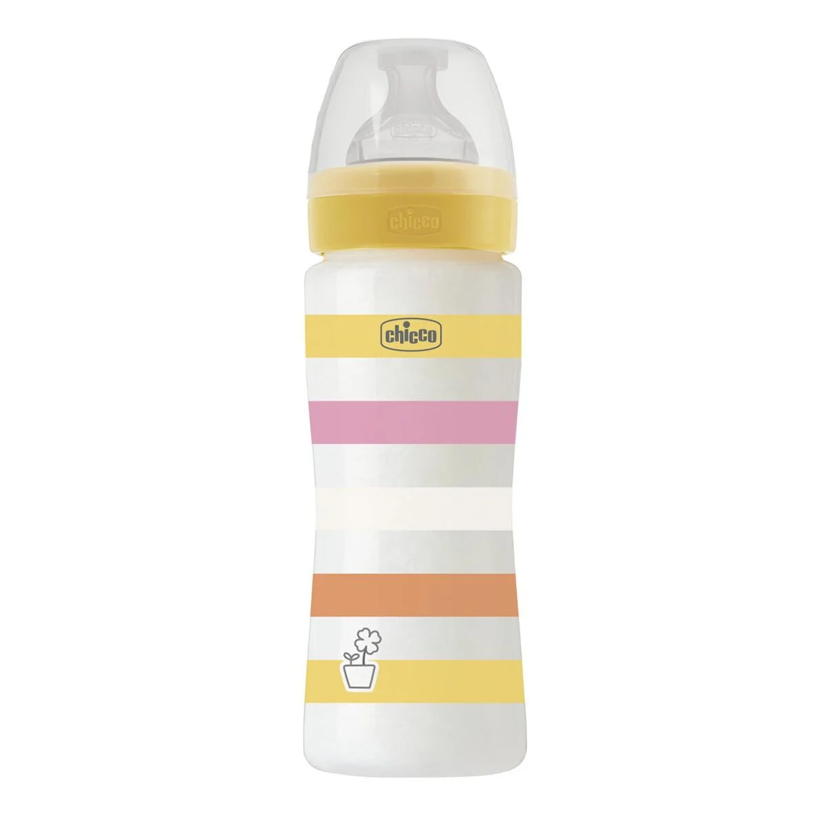 Бутылочка Chicco WellBeing для кормления 330 мл 4м+ желтый
