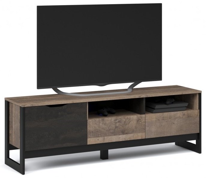 ТВ-тумба напольная DOMA ТВ-ТУМБА STOK-161 CM LOFT, 161x53x39 см, черный, коричневый купить,NaN