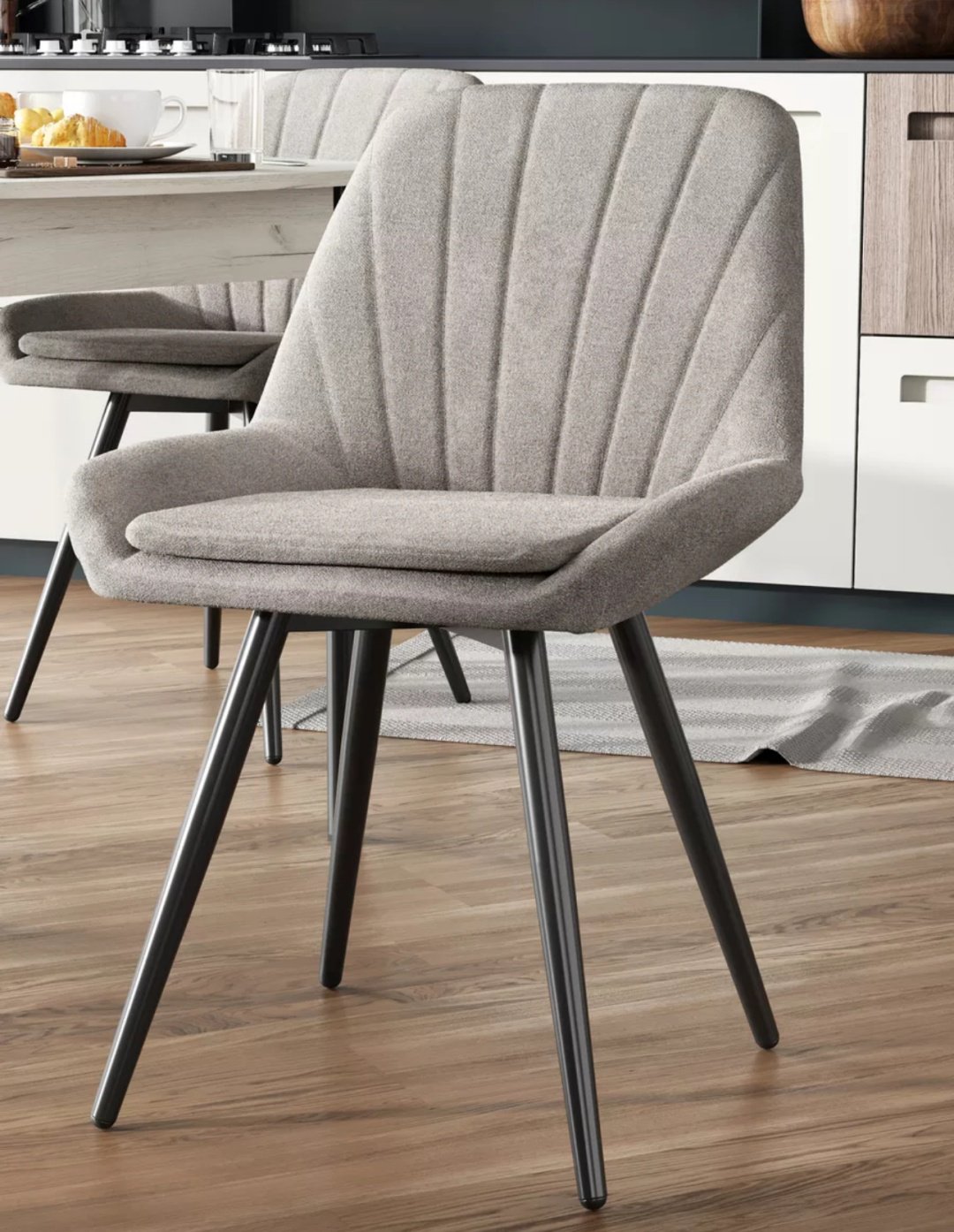 Комплект стульев Стулья для кухни Kansas, 86.5x54x56 см, черный, бежевый