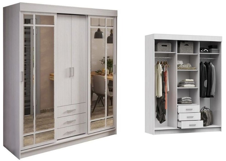 Шкаф-купе DOMA Шкаф-купе LID-1К-170, 170x210х58 см, светло серый купить,NaN