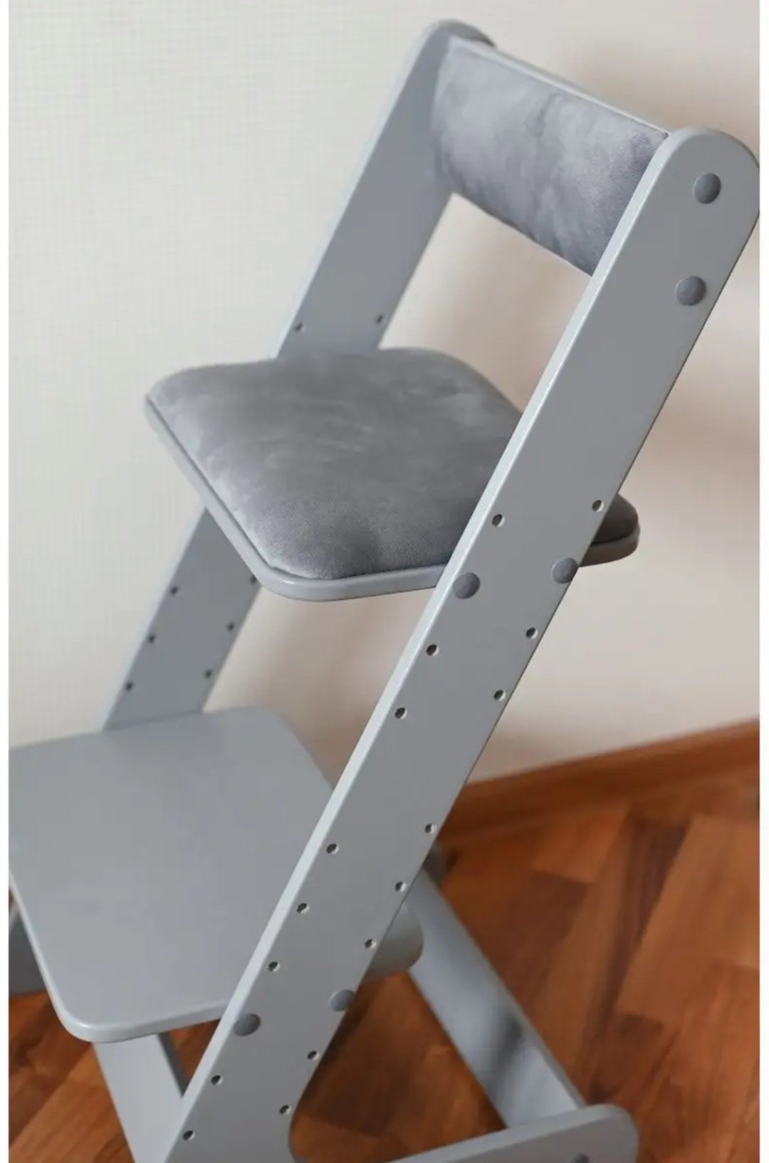 Растущий стульчик Растущий стул с подушками, МДФ, фанера, 40x45x80 см, серый
