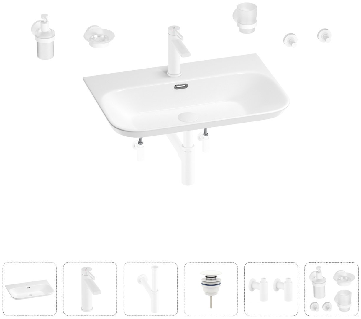 Раковина Wellsee 201007540, Eclatant 2.0 (состоит из 151401000, 182405000, 182123000, 182143000, 182150000, 182150000, 182505000, 1825100 накладная прямоугольная 45, фаянс купить,NaN
