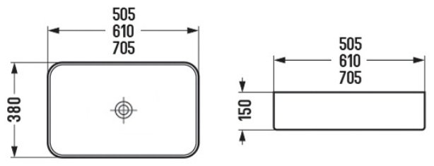 Раковина Comforty 78575-60 накладная прямоугольная 61, санфарфор купить,87460