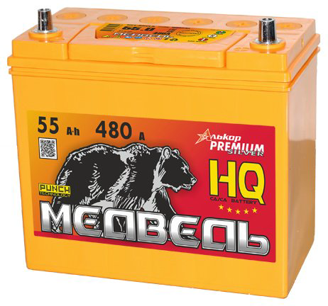 Аккумулятор Медведь 00020874 Sil 65B24R 55 Ач прямая