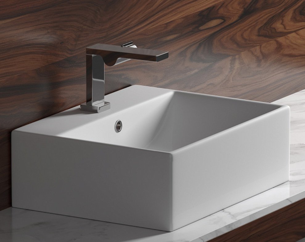 Раковина Ceramicanova CN6040 накладная прямоугольная 50, санфарфор