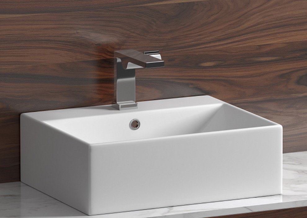 Раковина Ceramicanova CN6040 накладная прямоугольная 50, санфарфор