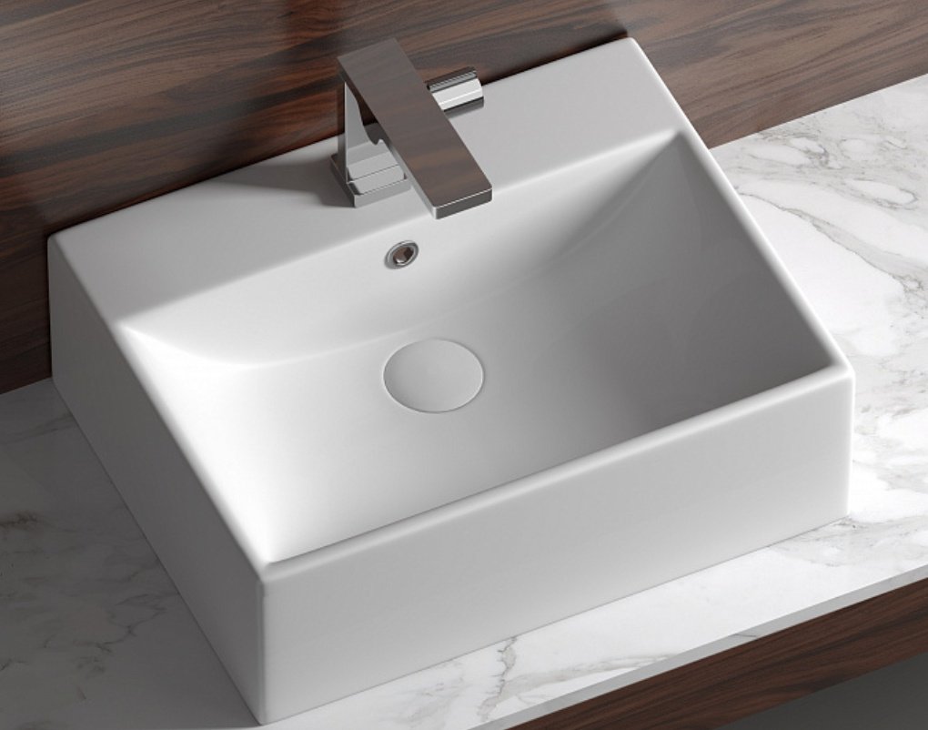 Раковина Ceramicanova CN6040 накладная прямоугольная 50, санфарфор