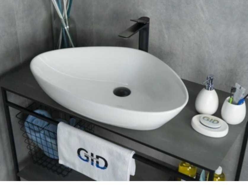Раковина GID-ceramic N9062 накладная нестандартная 66, керамика купить,105400