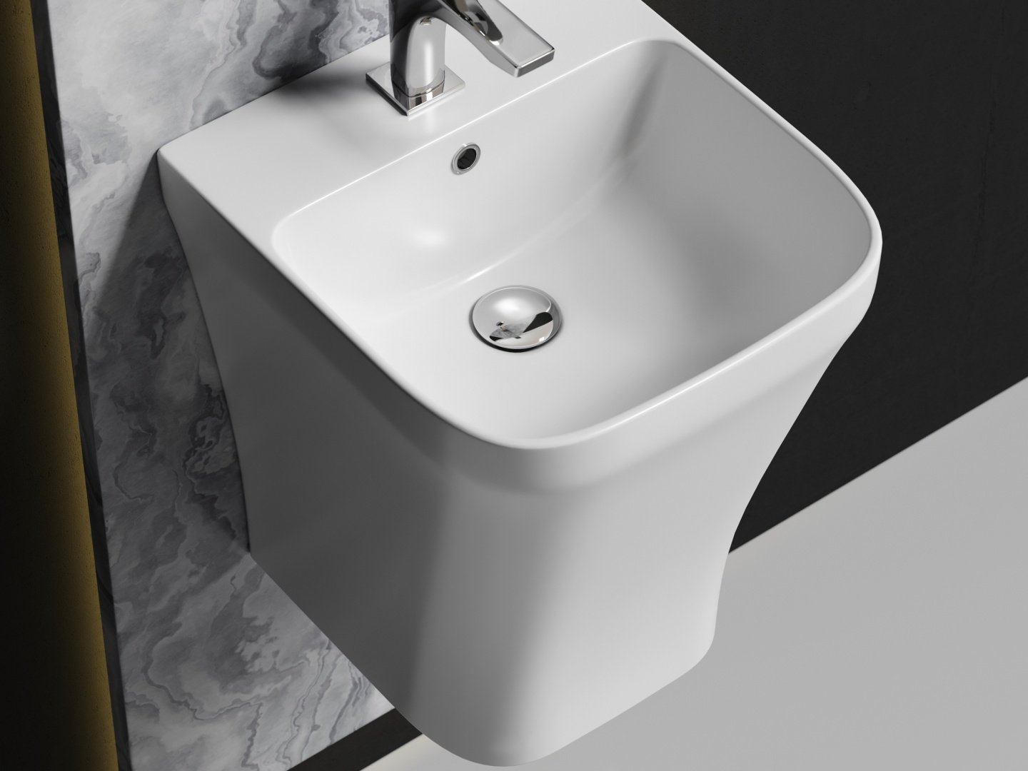 Раковина Ceramicanova DION подвесная прямоугольная 40, санфарфор