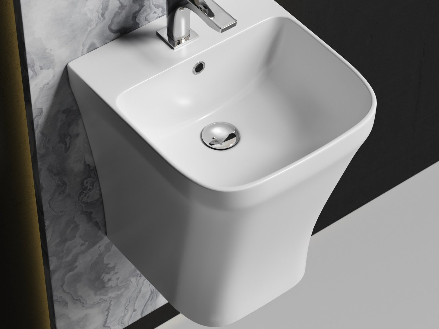Раковина Ceramicanova DION подвесная прямоугольная 40, санфарфор купить,357700