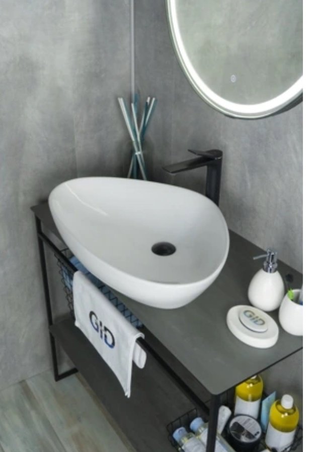 Раковина GID-ceramic N9062 накладная нестандартная 66, керамика