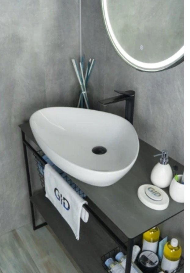Раковина GID-ceramic N9062 накладная нестандартная 66, керамика купить,105400