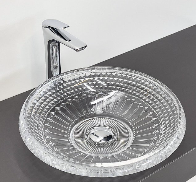 Раковина Comforty CF21205 накладная круглая 44, стекло купить,NaN