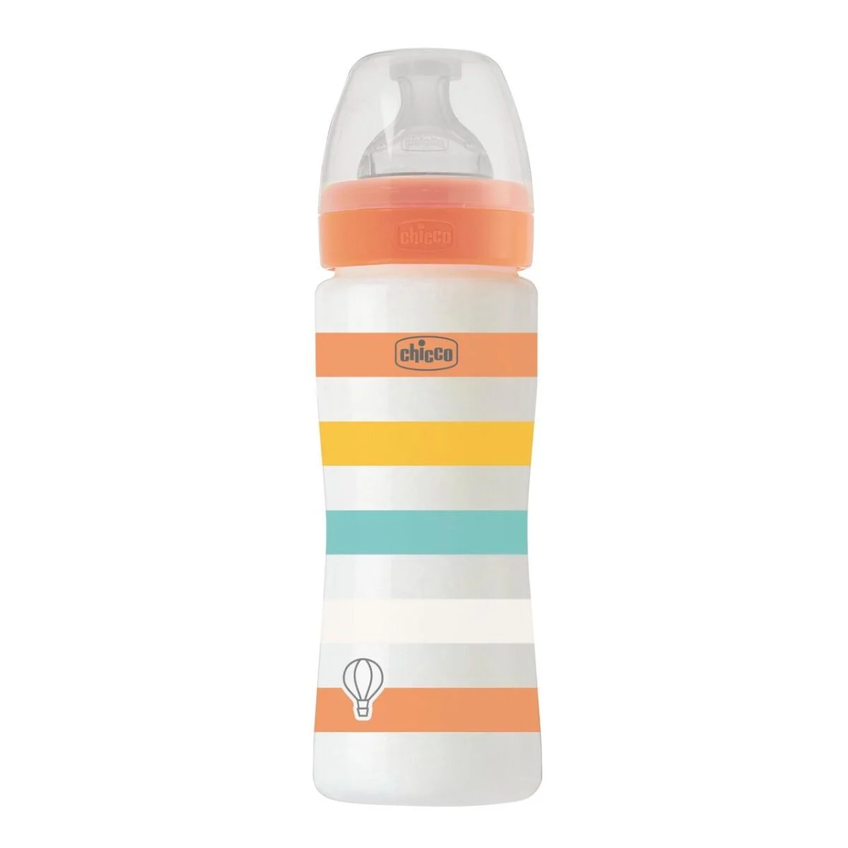 Бутылочка Chicco Wellbeing для кормления 330 мл 4м+ оранжевый