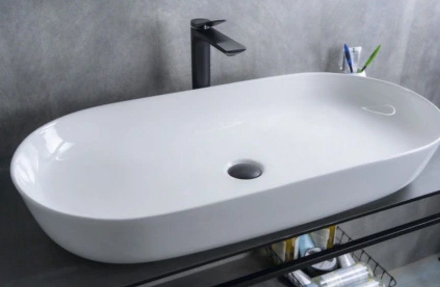 Раковина GID-ceramic N9348 накладная овальная 81, керамика купить,172500
