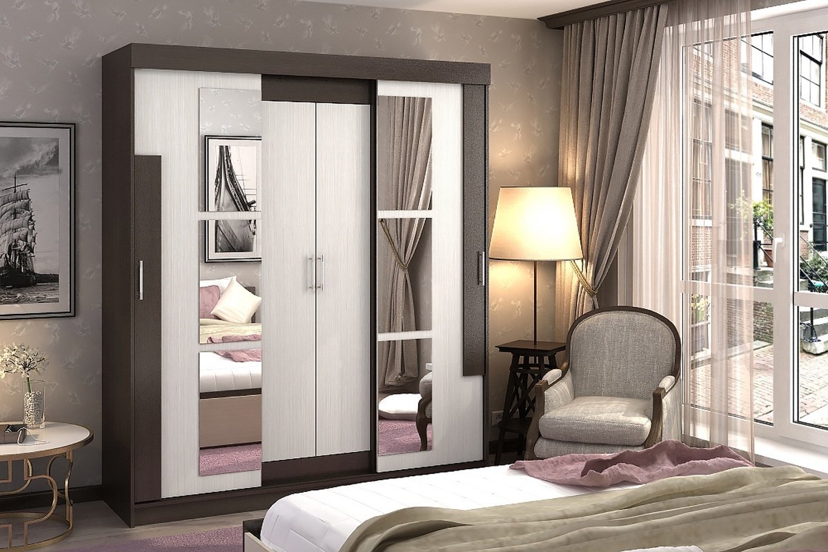 Шкаф-купе DOMA Шкаф-купе FEYA-LITE-160, 160x210х52 см, коричневый, бежевый купить,NaN